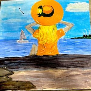 “Little Diana” is an signed Original Acrylic Painting on 12 x 12” Canvas Board.